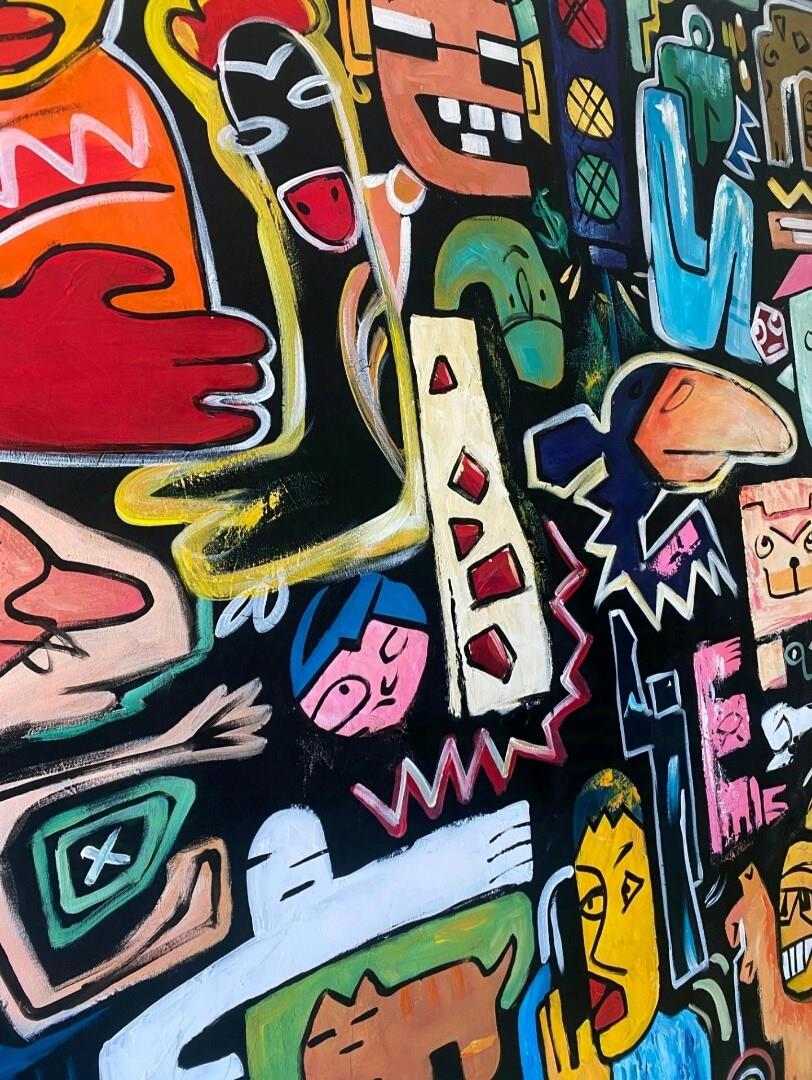 Modern Society Graffiti Yağlı Boya Tablo 152 x 152
