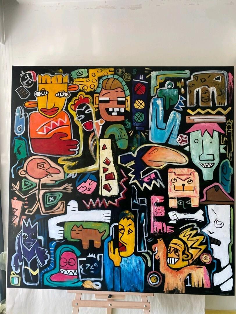 Modern Society Graffiti Yağlı Boya Tablo 152 x 152