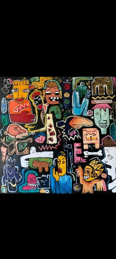 Modern Society Graffiti Yağlı Boya Tablo 152 x 152