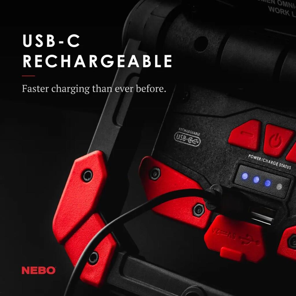 Nebo Omni 2000 Lümen Şarjlı Fener ve Powerbank