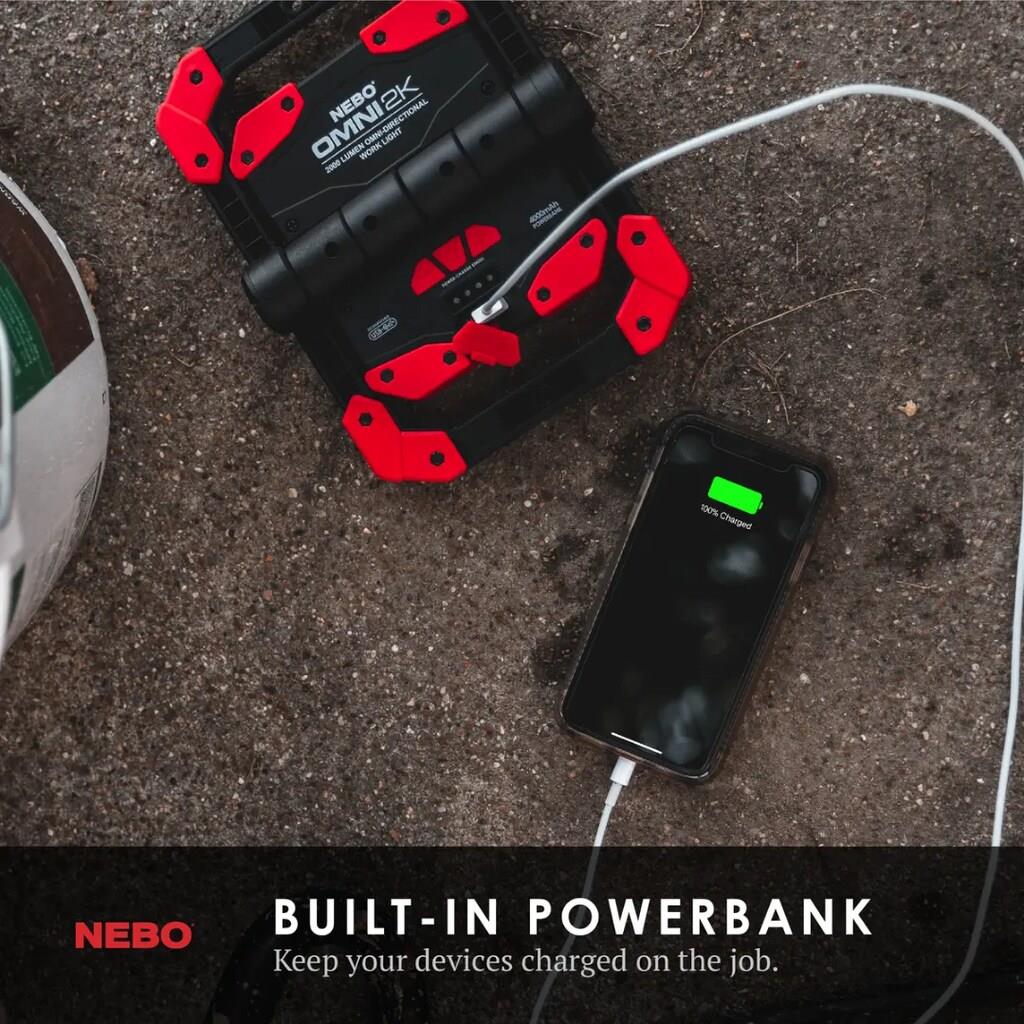 Nebo Omni 2000 Lümen Şarjlı Fener ve Powerbank