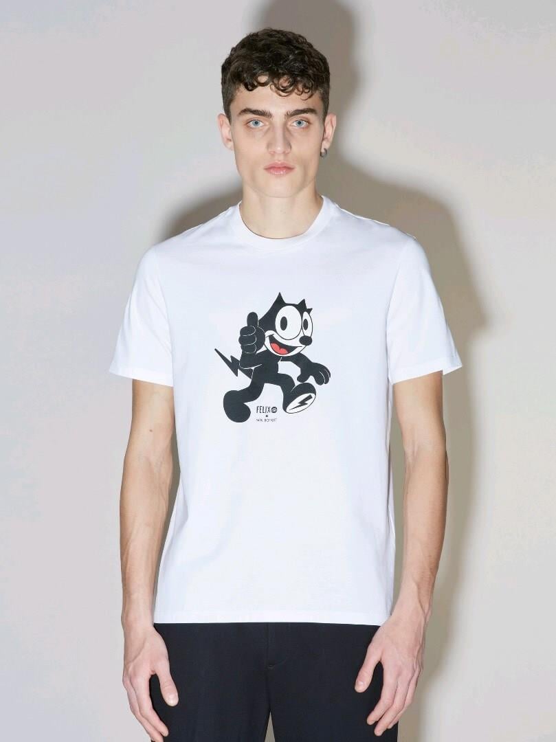 Neil Barrett X Felix The Cat White T-Shirt