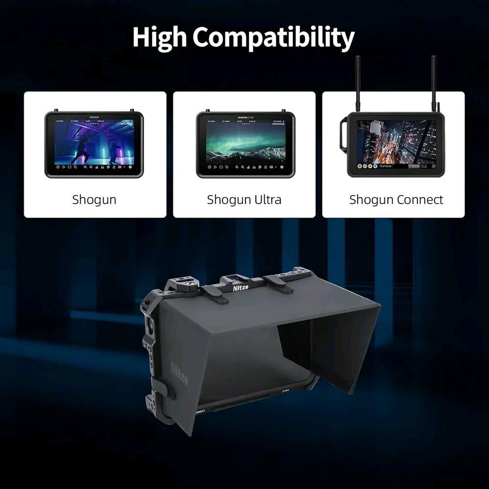 Nitze Cage for Atomos Shogun Connect Monitor with Mounting Sunhood