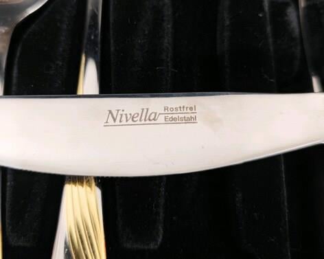 Nivella Solingen - 23/24 Ayar Altın Kaplama Çatal Bıçak Seti