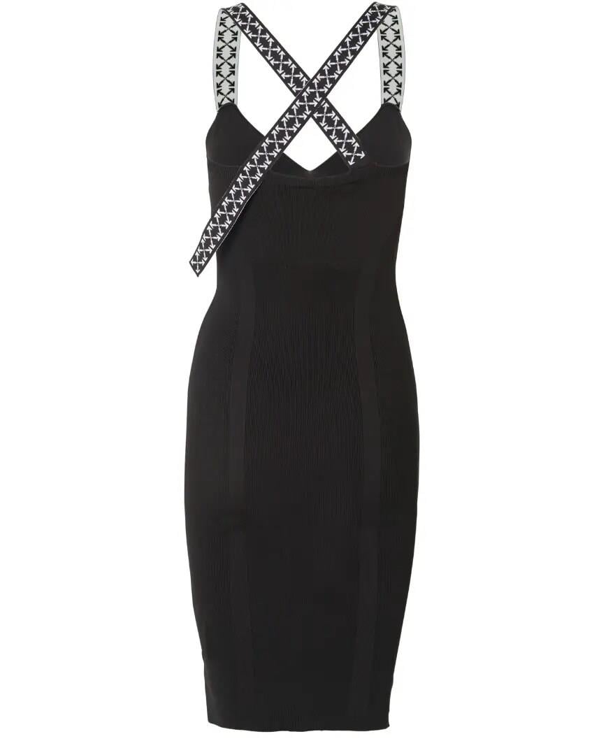 Off-White Bold Sleeveless Dress - Black