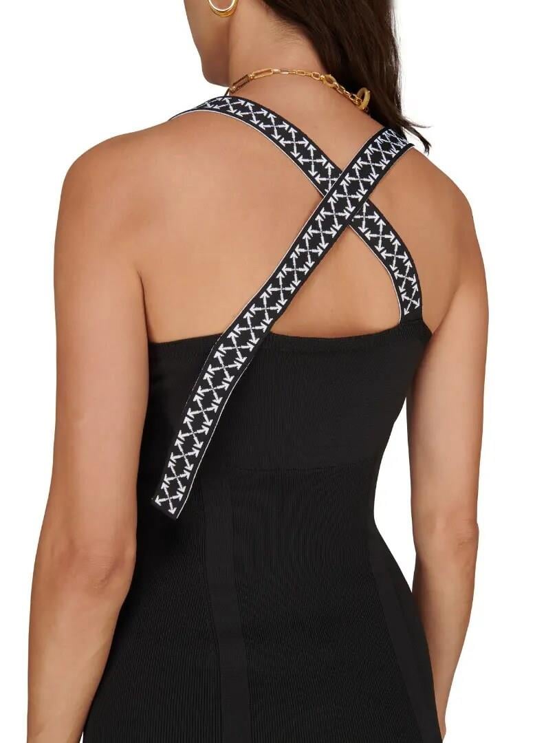 Off-White Bold Sleeveless Dress - Black