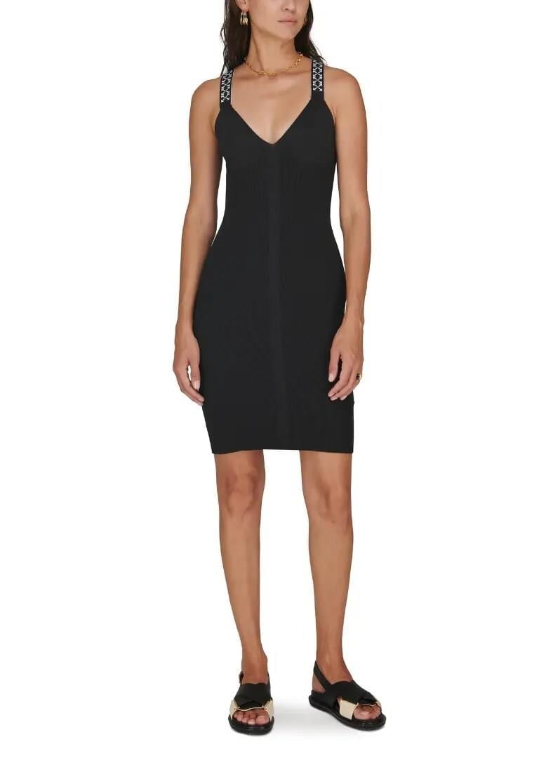 Off-White Bold Sleeveless Dress - Black