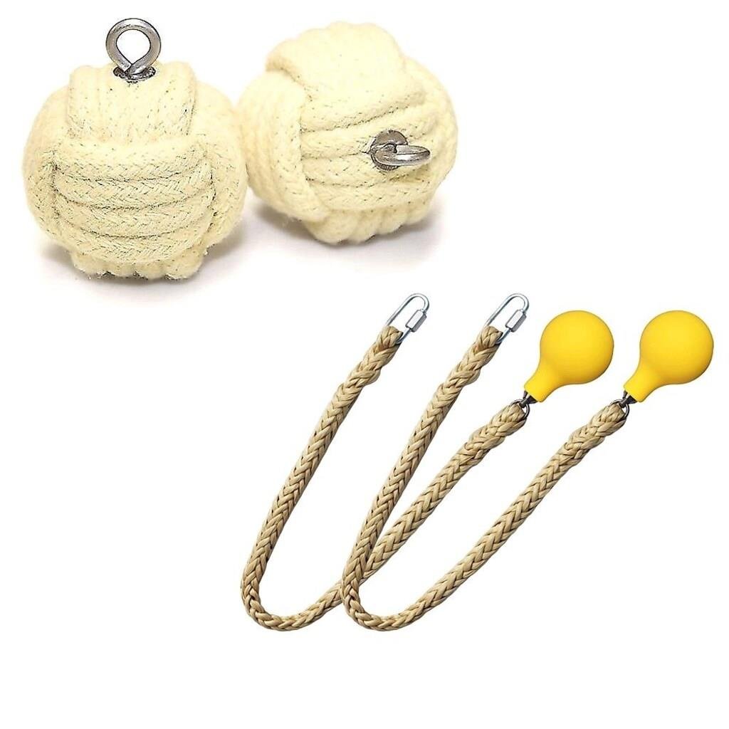 Pair of Pro Technora Medium Monkey Fist Fire Poi