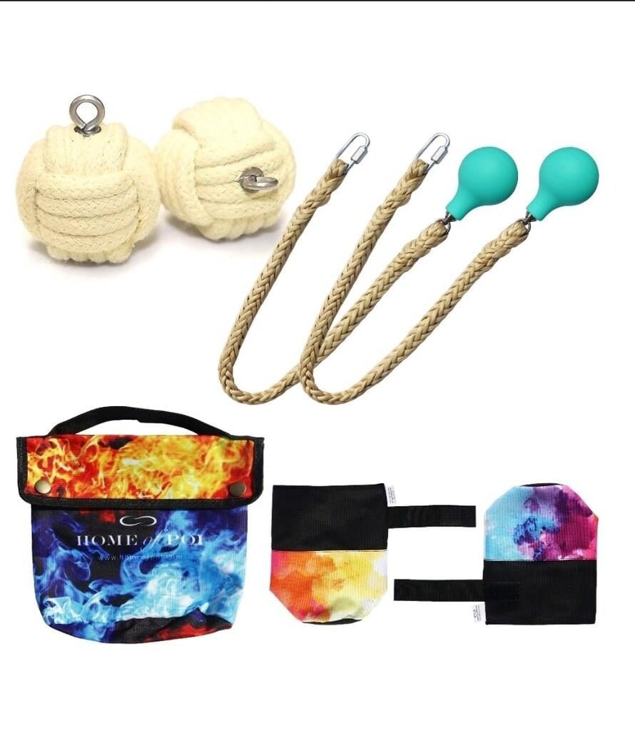 Pair of Pro Technora Medium Monkey Fist Fire Poi