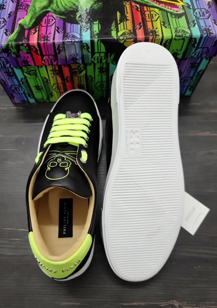 Philipp Plein Deri Lo-Top Skull And Plein Sneakers