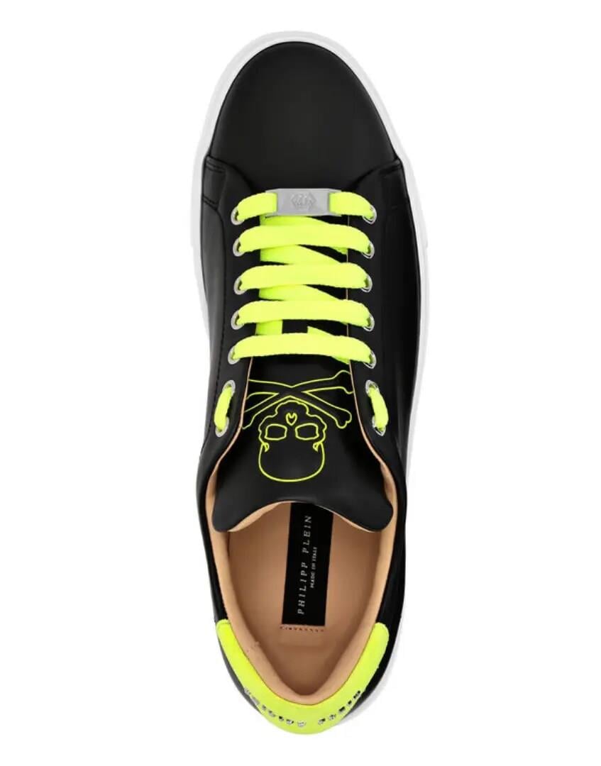Philipp Plein Deri Lo-Top Skull And Plein Sneakers