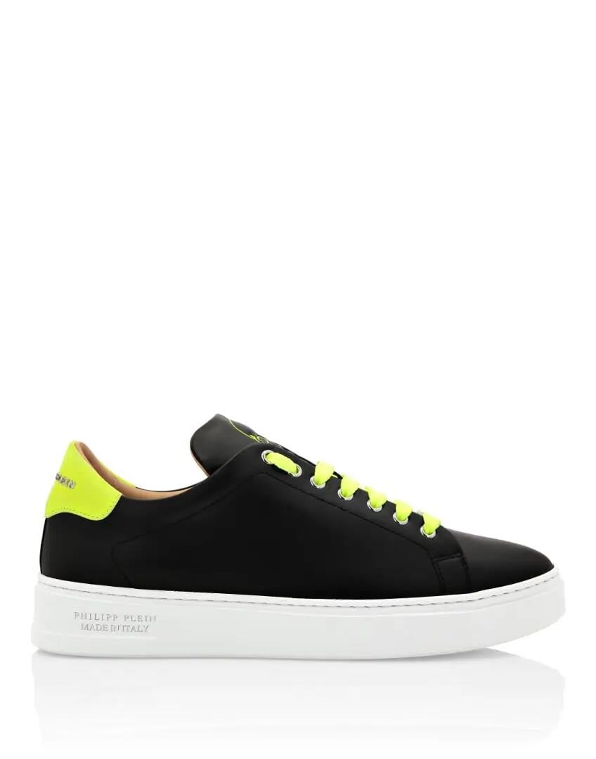 Philipp Plein Deri Lo-Top Skull And Plein Sneakers