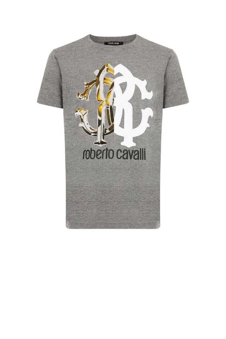 Roberto Cavalli Gri Erkek T-Shirt