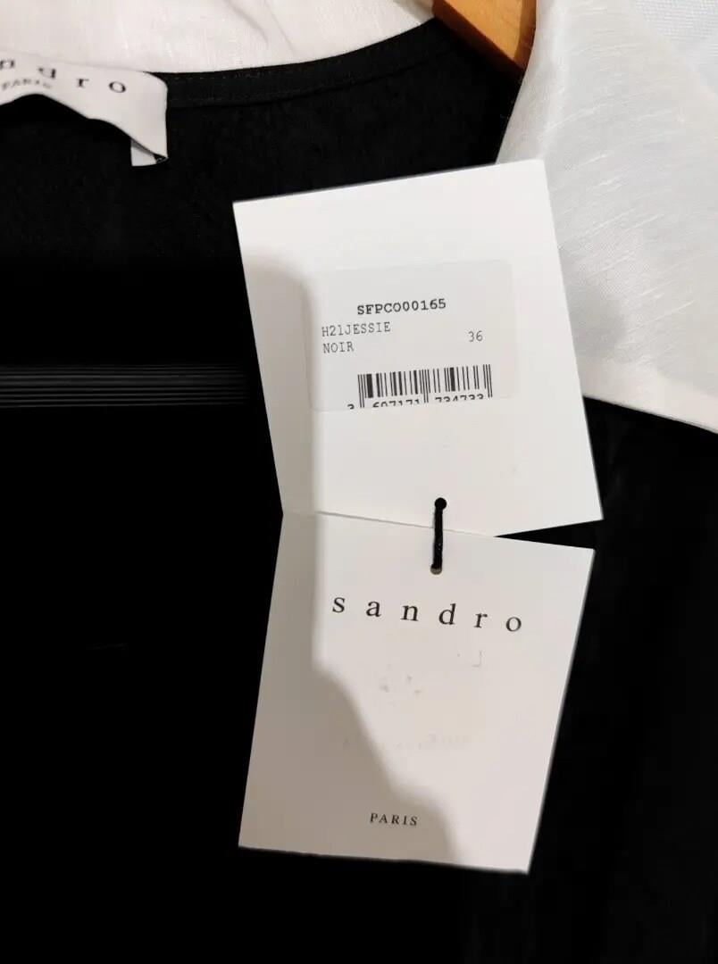 SANDRO Jessie Pleated Jacquard Elbise