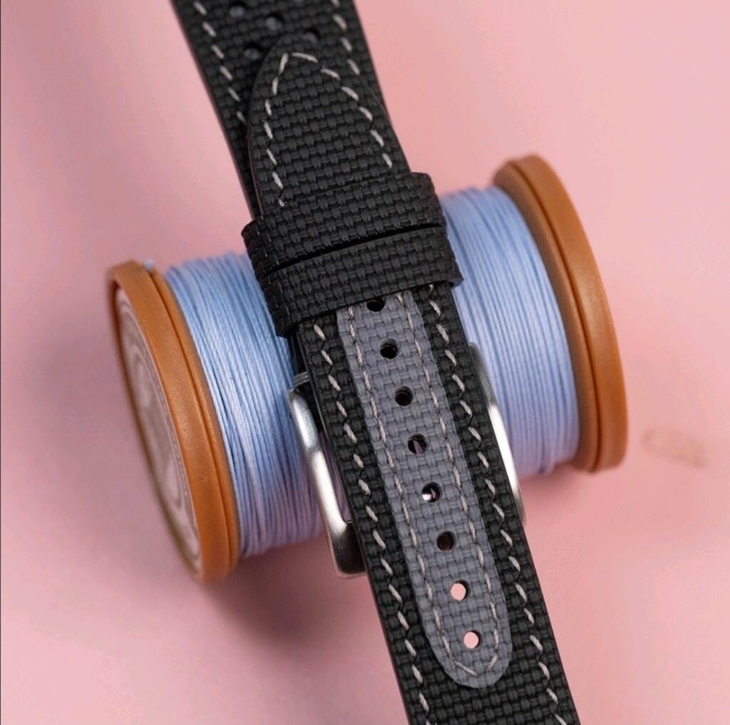 Seventh Creation - Black and Grey Sailcloth Rally Strap