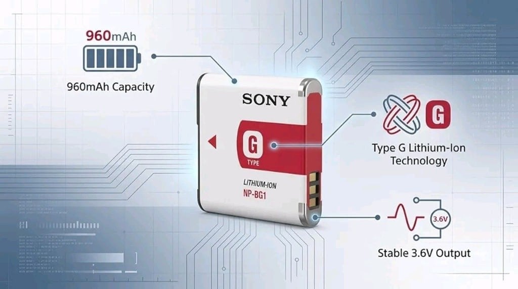 Sony NP-BG1 Li-Ion Batarya 960mAh Şarj Edilebilir Pil