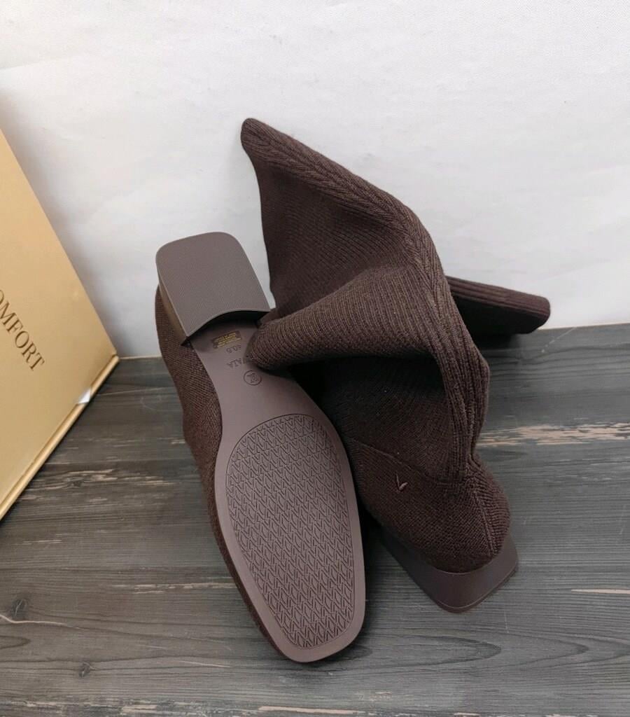 Square-Toe Water Repellent Wool Knee-High Boots (Tara Pro)