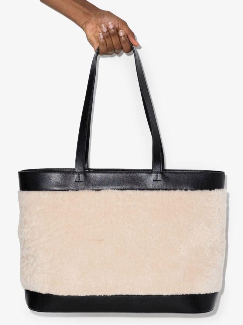 St. Agni Textured Leather-trimmed Tote Bag