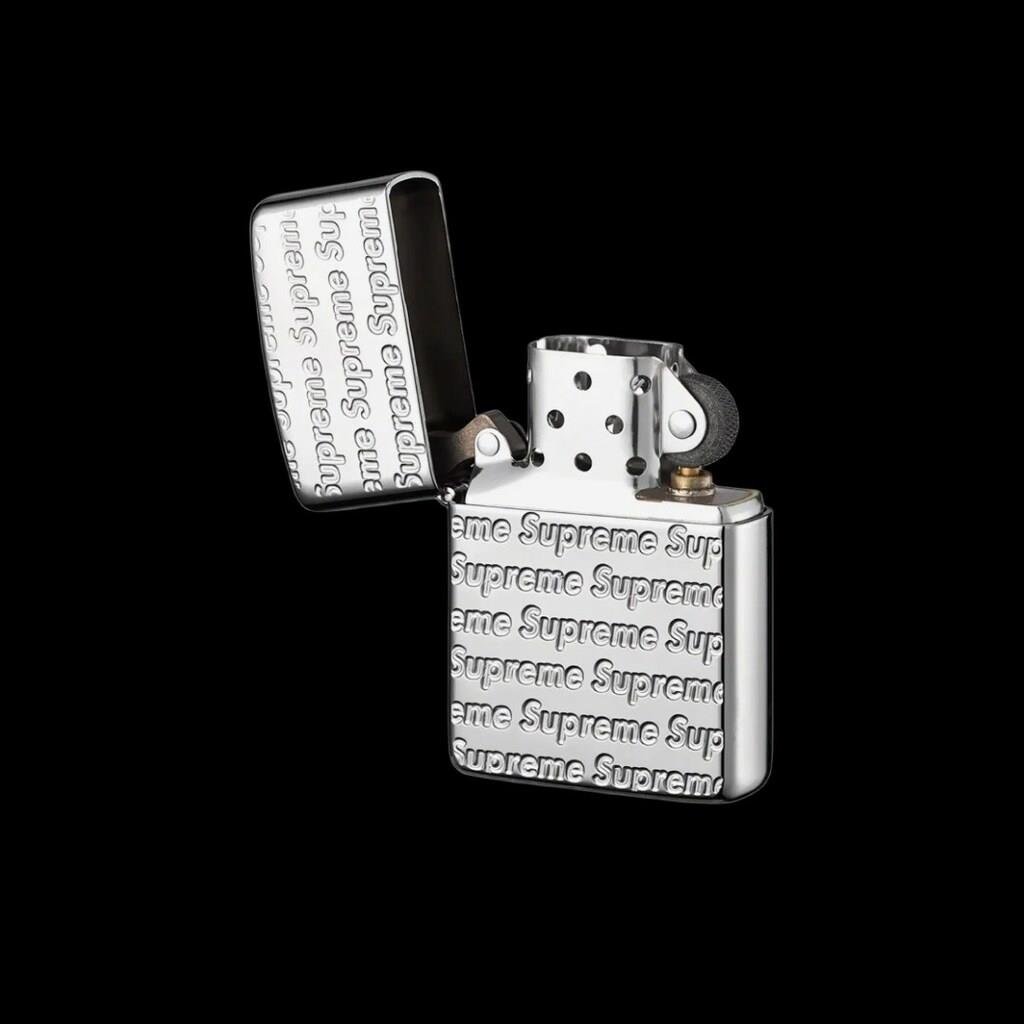 Supreme Repeat Engraved Zippo Silver