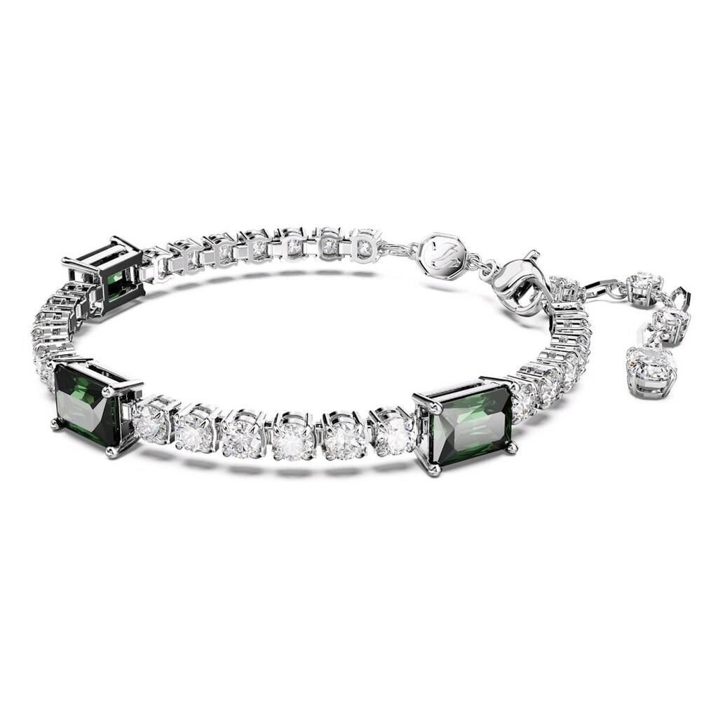 Swarovski Matrix Tennis Bileklik Yeşil, Rodyum kaplama