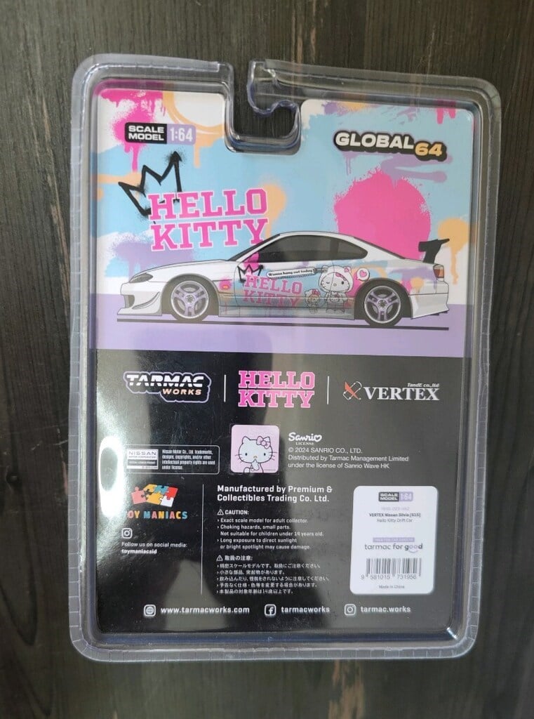 Tarmac Works 1:64 Vertex Nissan Silvia S15 Hello Kitty Special Limited Edition