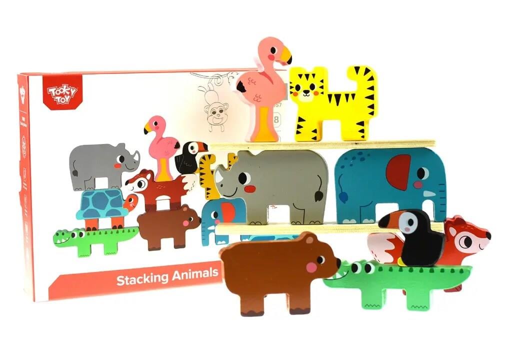 Tooky Toy Co Stacking Animals 21x4x17cm