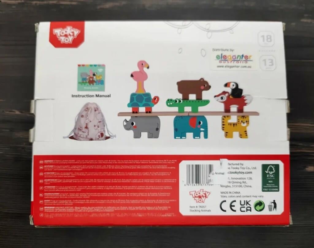 Tooky Toy Co Stacking Animals 21x4x17cm