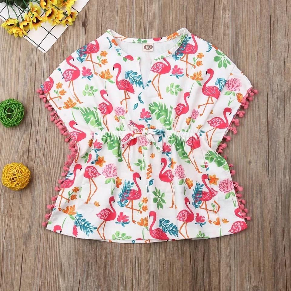 Flamingo desenli pareo