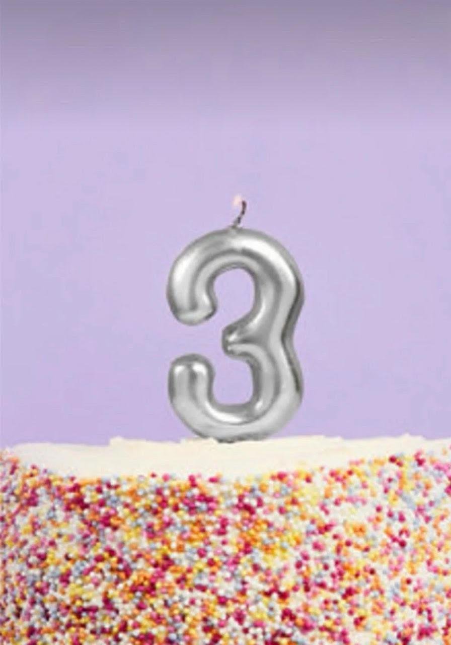 Gümüş 3 Yaş Mum