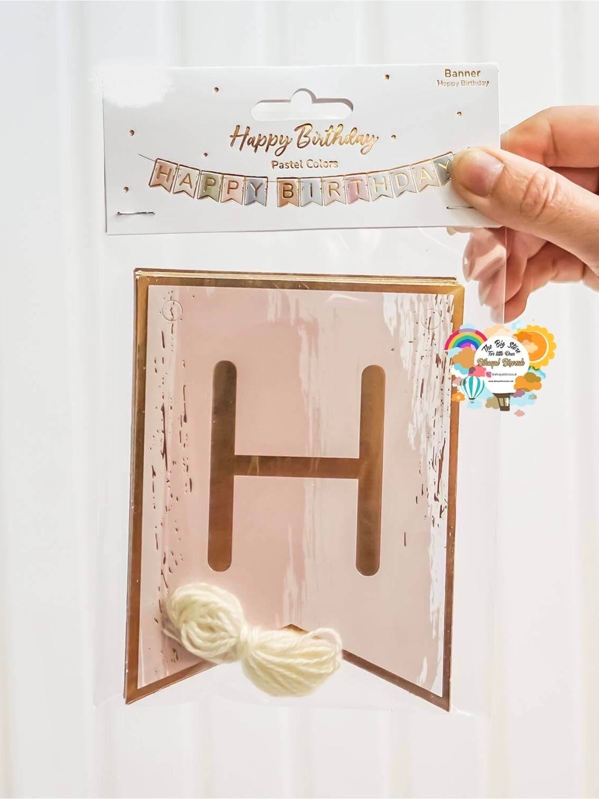 Happy Birthday Banner - Pastel Tonlar