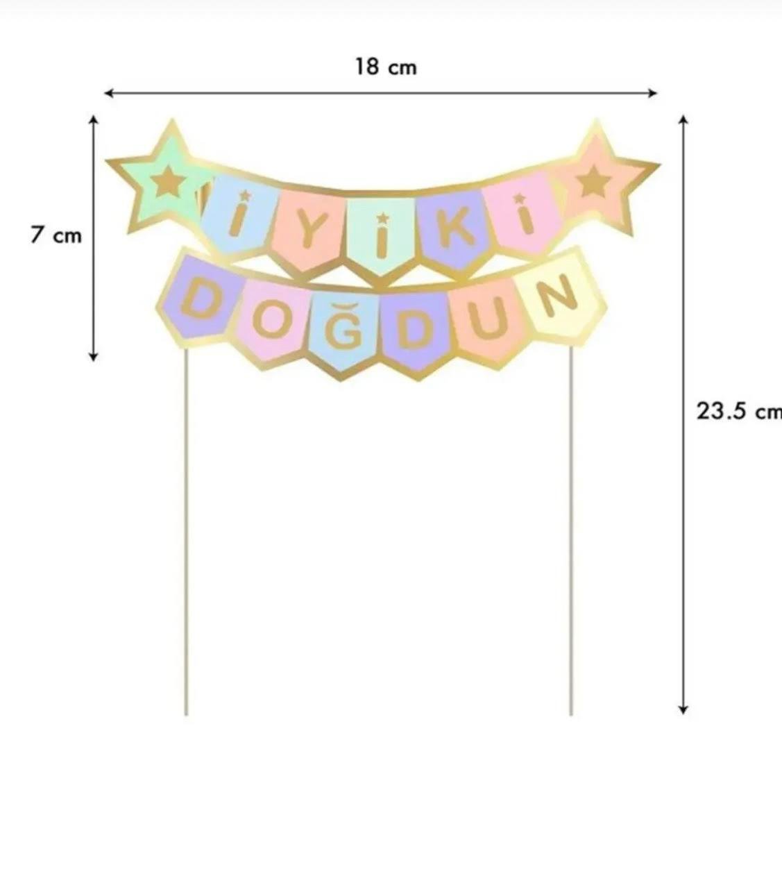 İyi Ki Doğdun Cake Topper Pasta Süsleyici