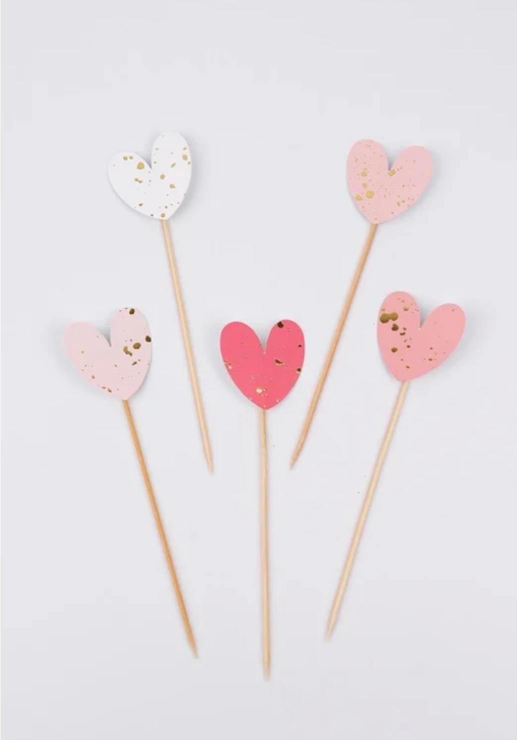 Kalp Cake Topper 5’li