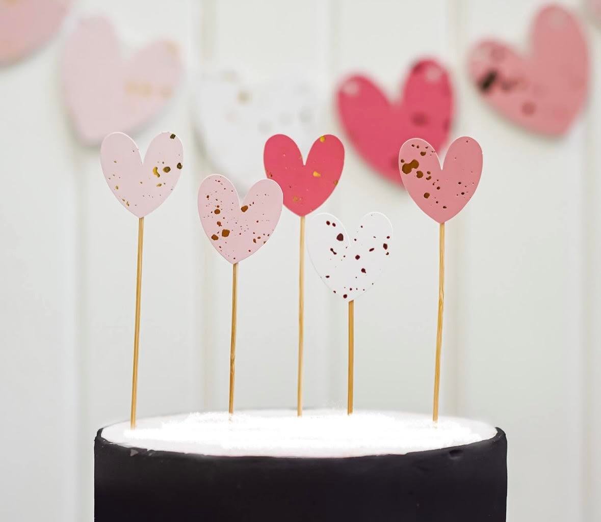 Kalp Cake Topper 5’li