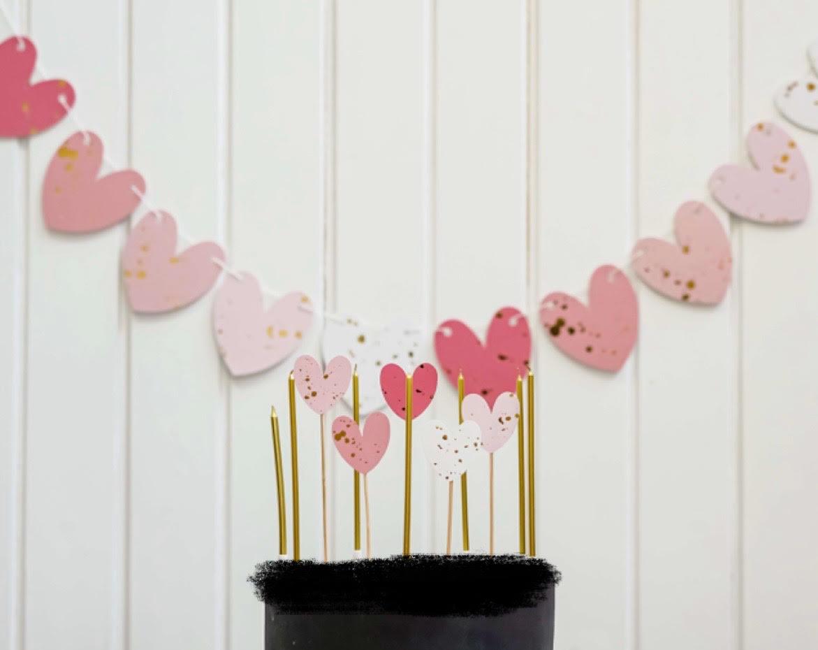 Kalp Cake Topper 5’li