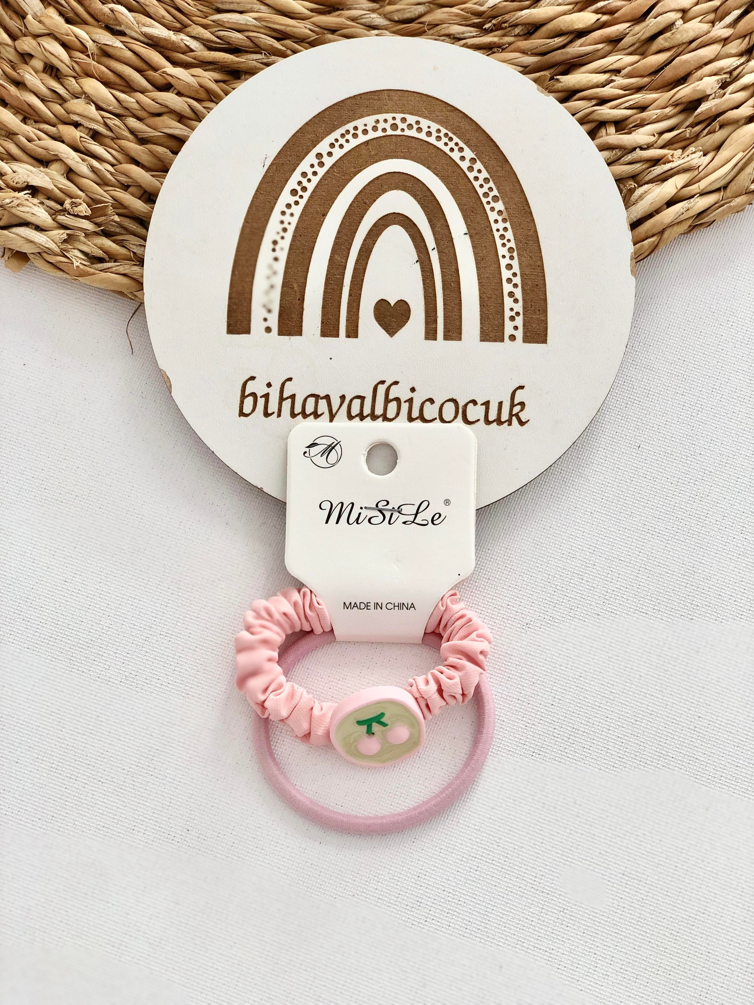 Lastikli Kirazlı Toka - Pembe