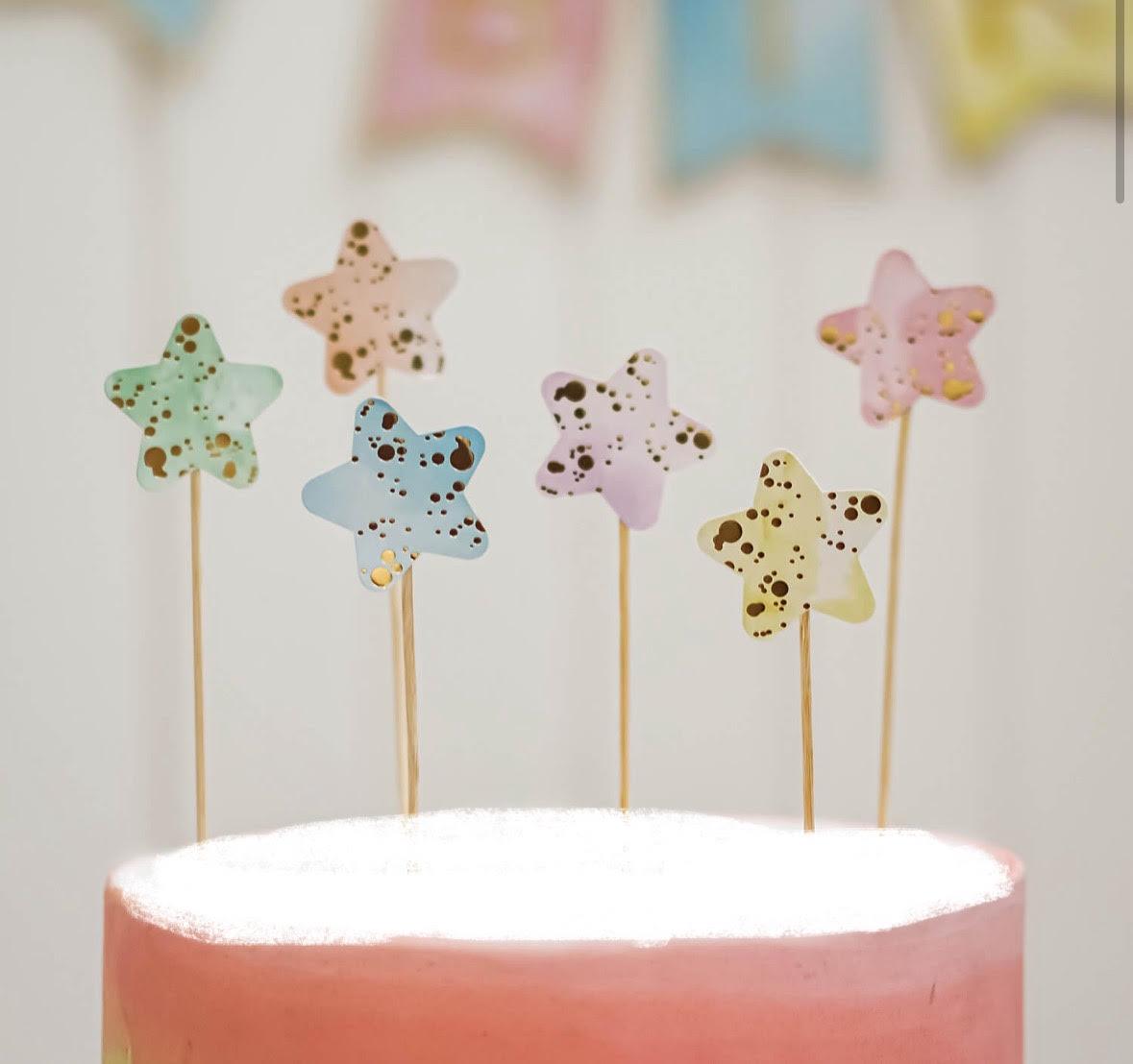Makaron Yıldız Cake Topper 6’lı 