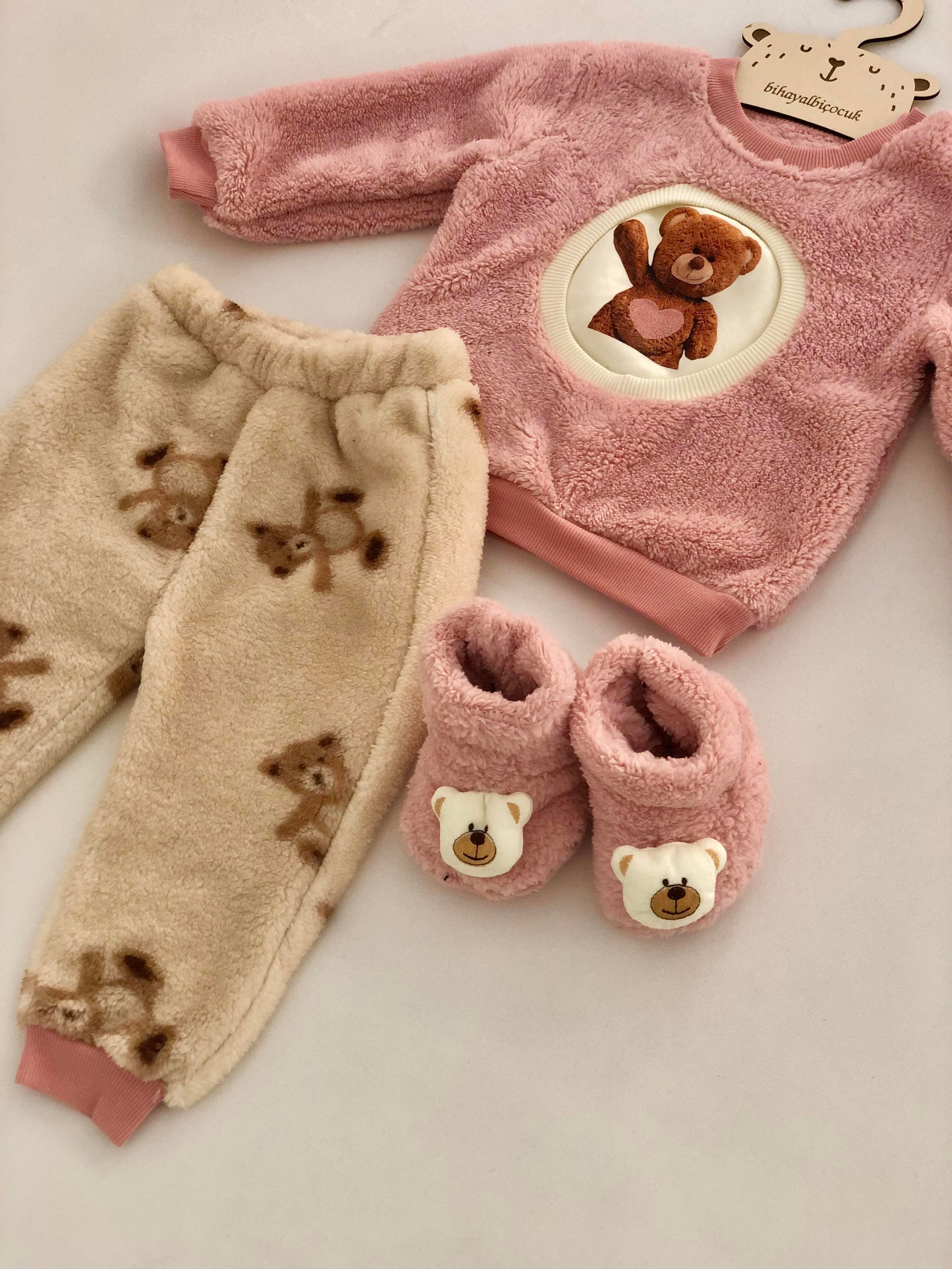 Teddy 3'lü Set - Pembe