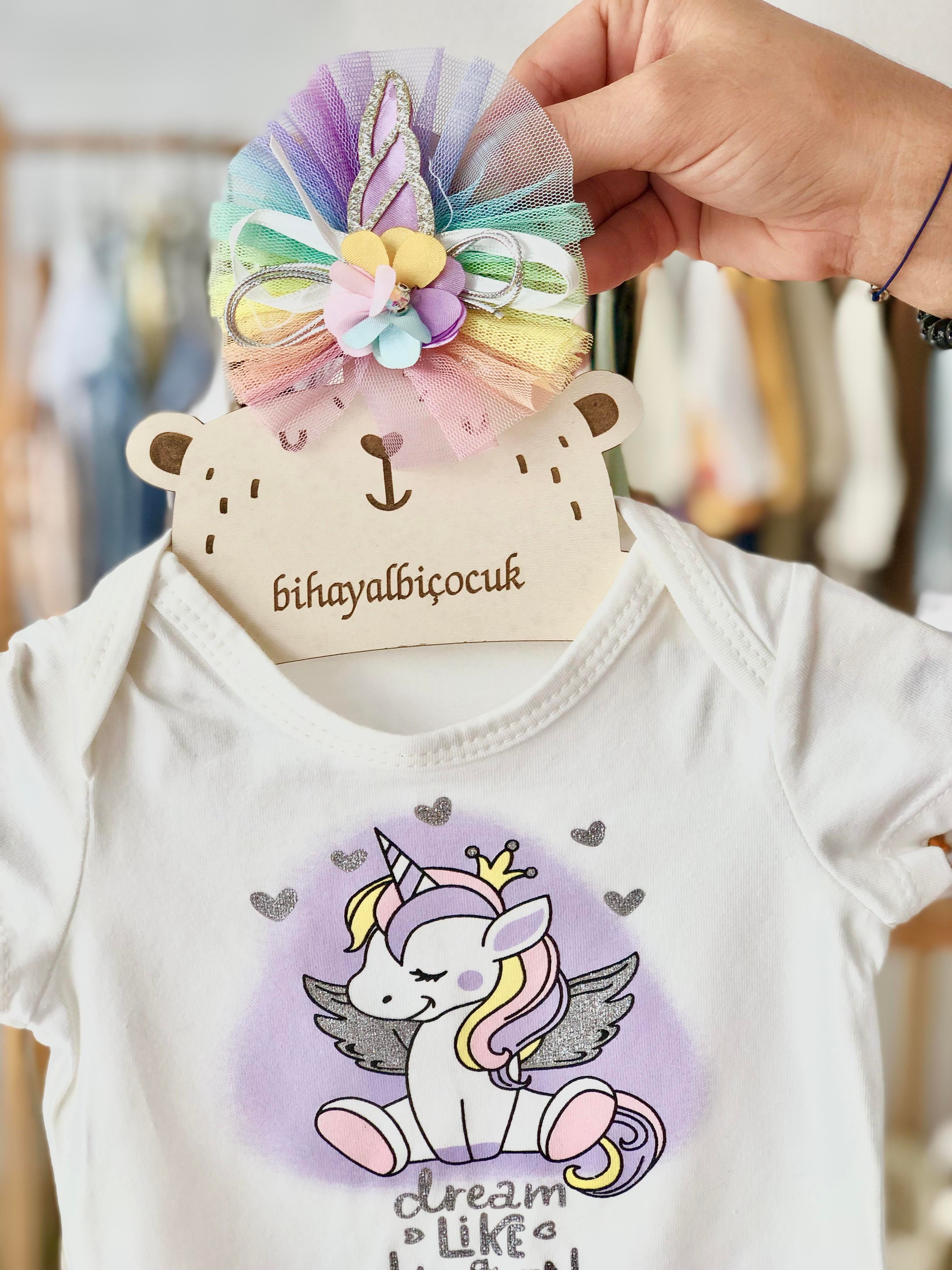 Unicornlu 3'lü Takım - Lila
