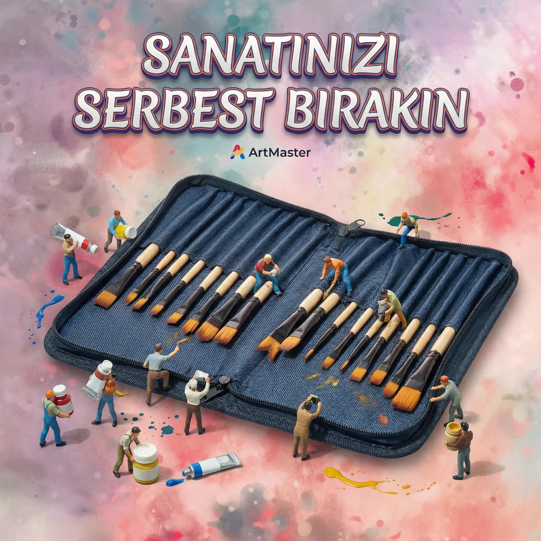 Samur 16'lı Çantalı Shaping Sentetik Fırça Seti