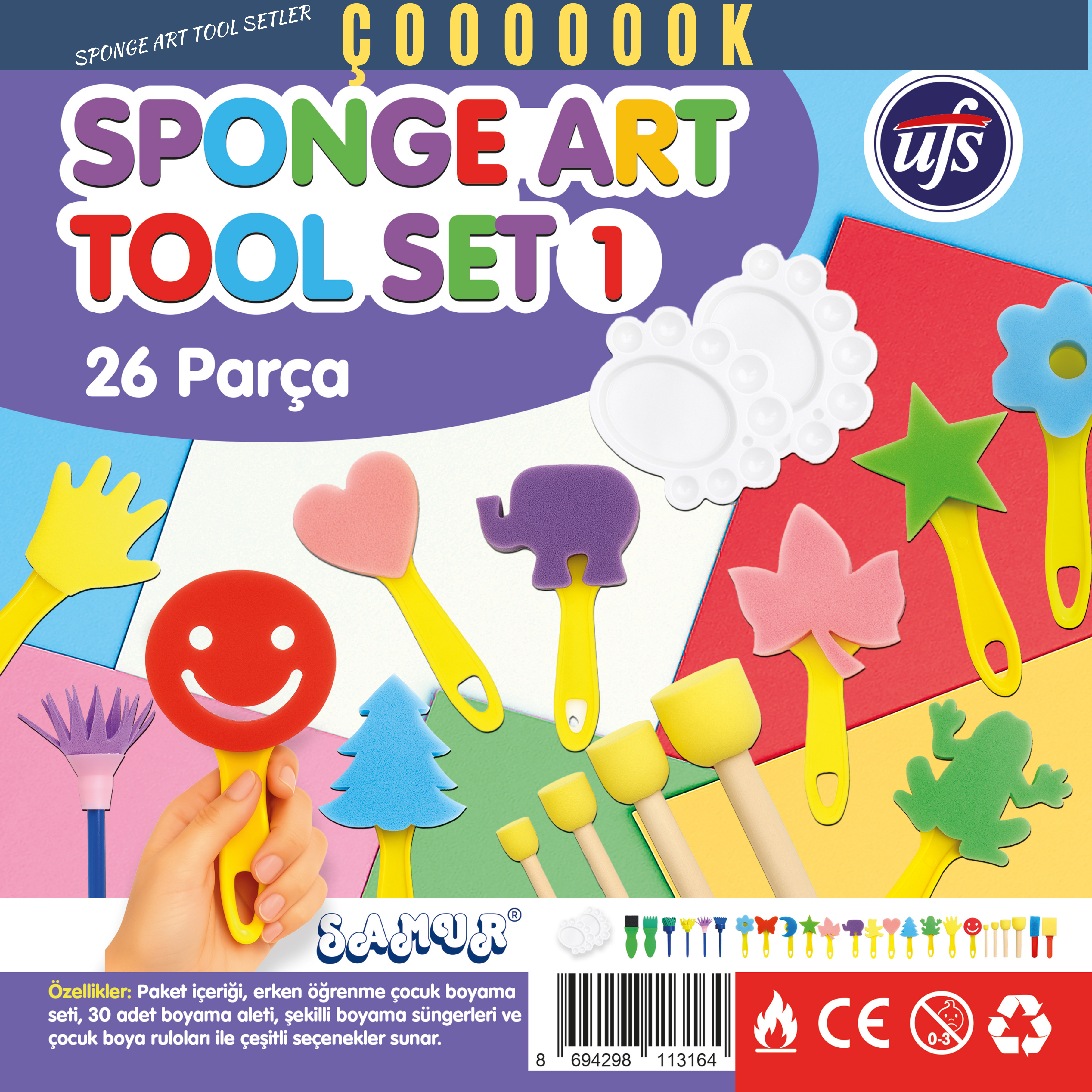 SPONGE ART TOOL SET-1 26 PARÇA SÜNGER BOYAMA SETİ