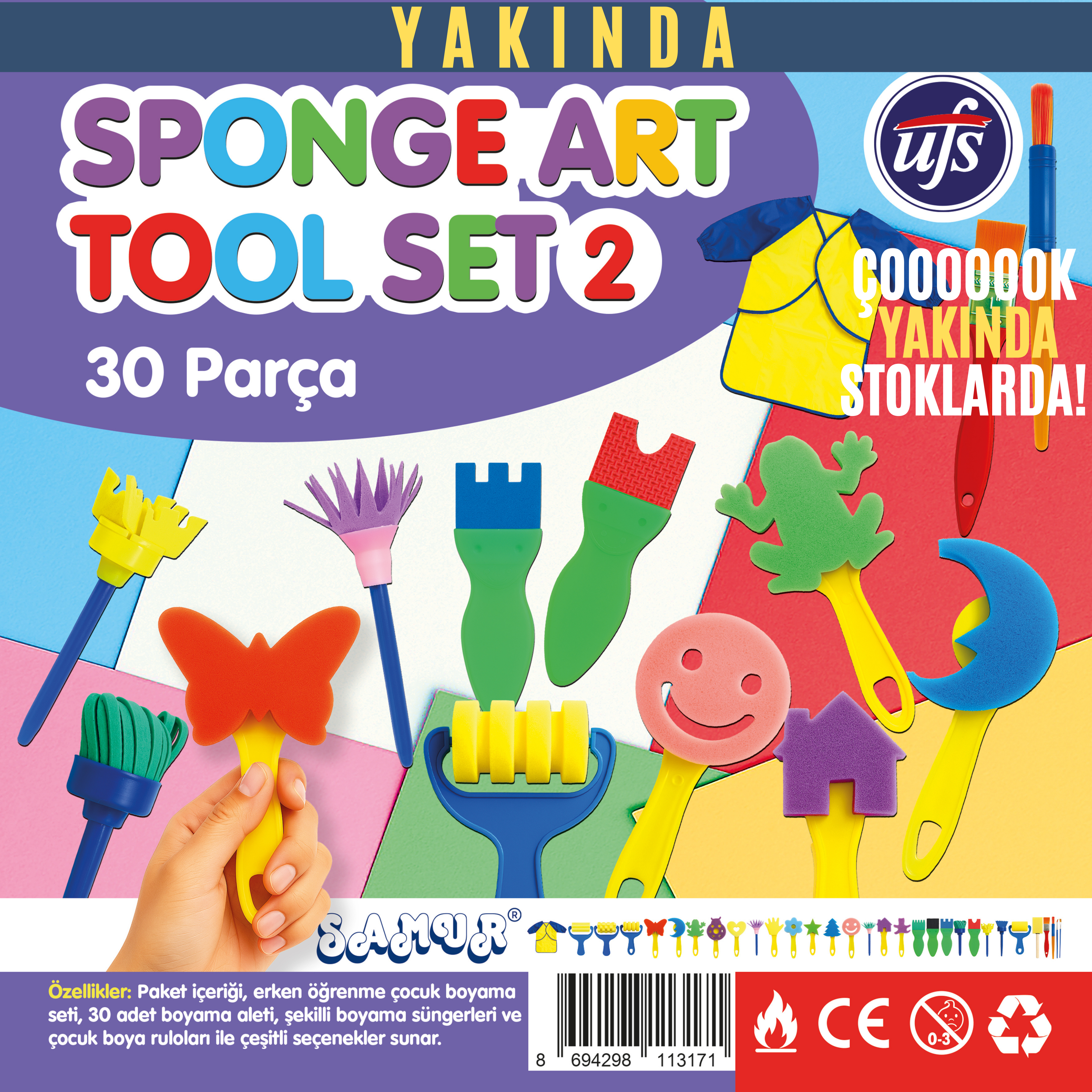 SPONGE ART TOOL SET-2 30 PARÇA SÜNGER BOYAMA SETİ