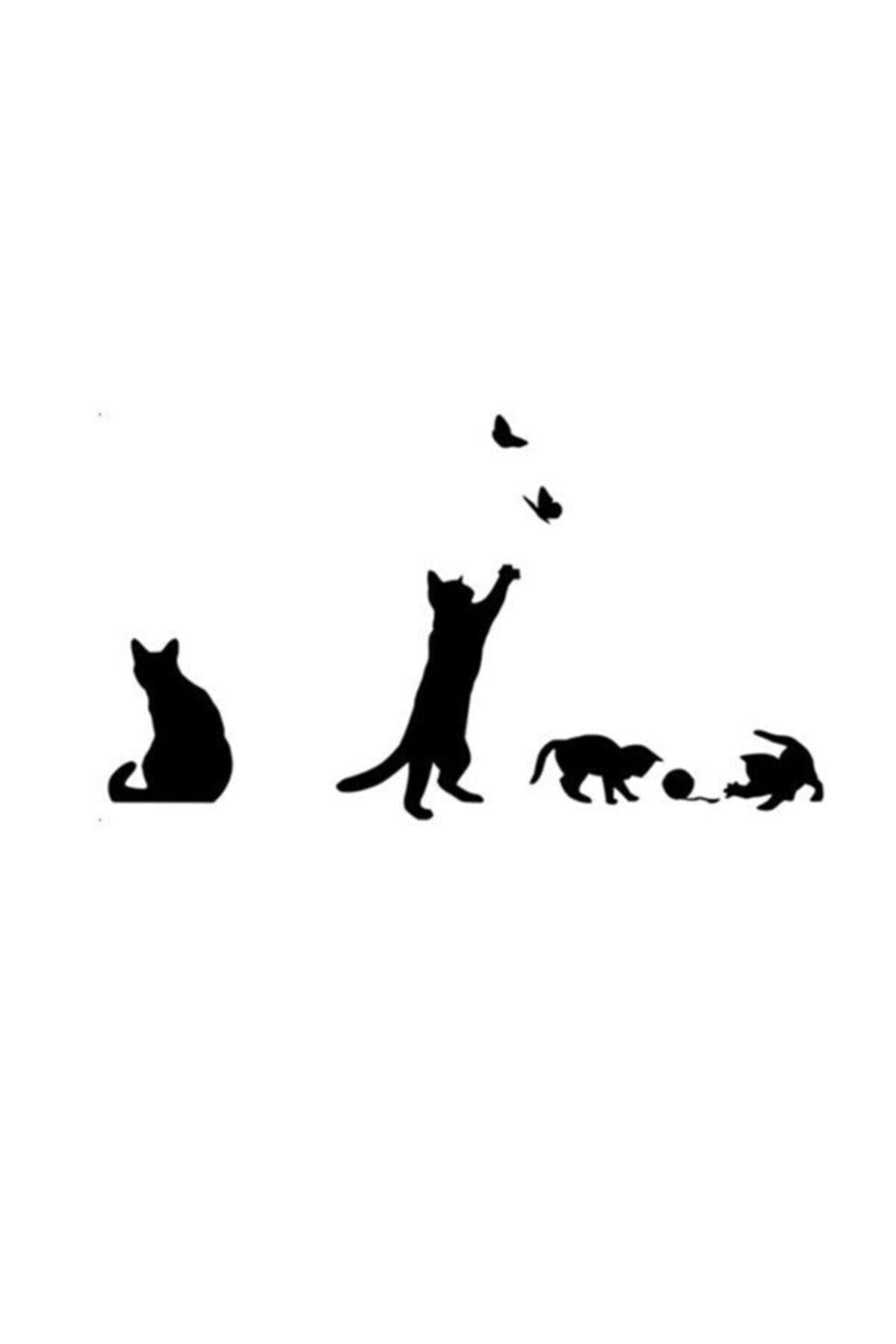 1 Adet Duvar özel yeni sticker Karikatür Kedi Desen Sevimli Tasarım Yatak Odası Duvar Dekorasyonu