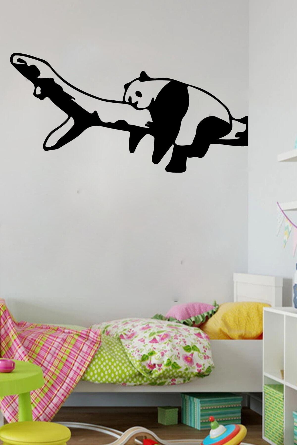 Ağaçta Uyuyan Panda Duvar özel yeni sticker Yapıştırma (SUDAN VE NEMDEN ETKİLENMEZ)