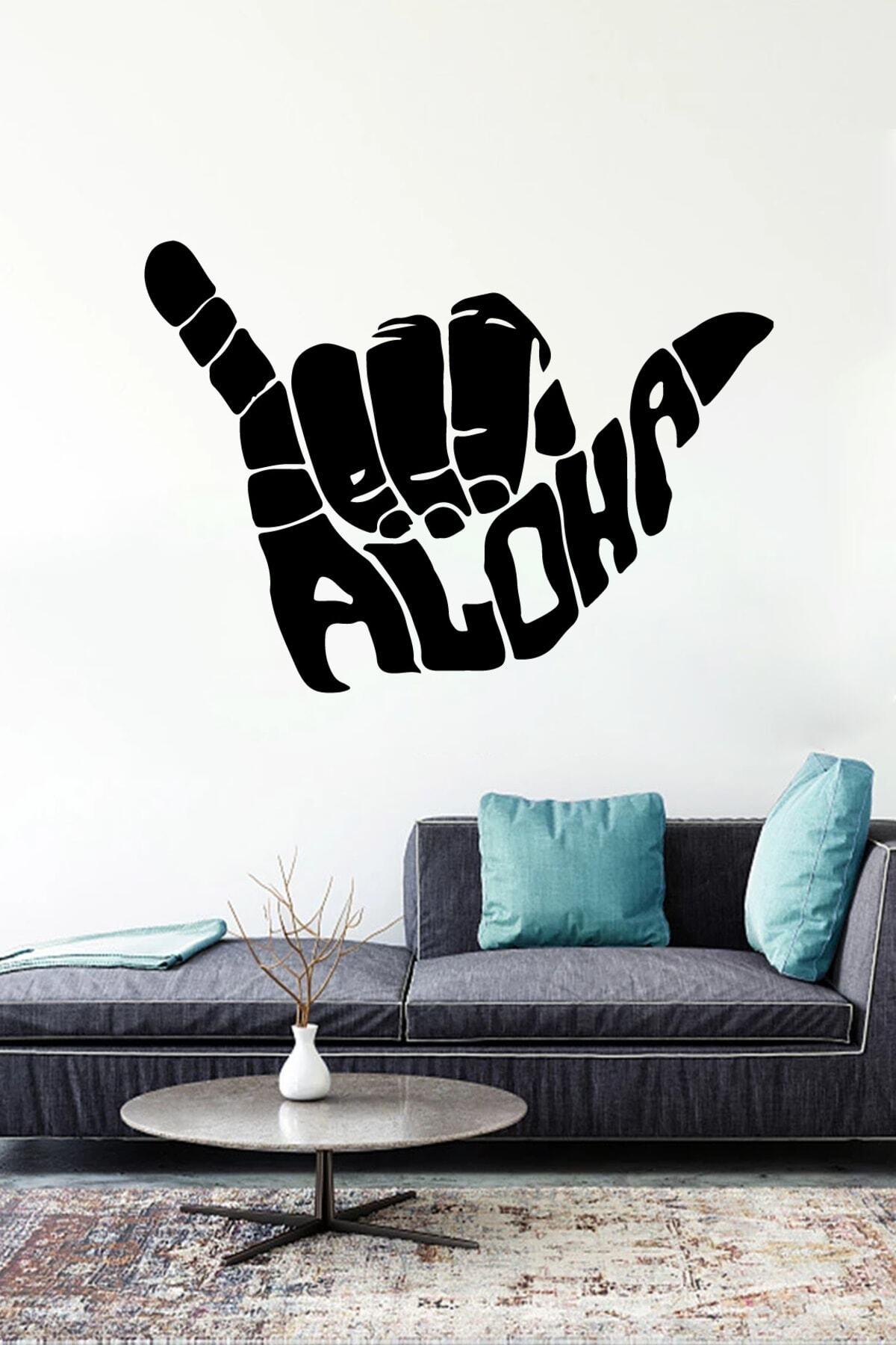 Aloha El Illustration Duvar özel yeni sticker Yapıştırma (SUDAN VE NEMDEN ETKİLENMEZ)