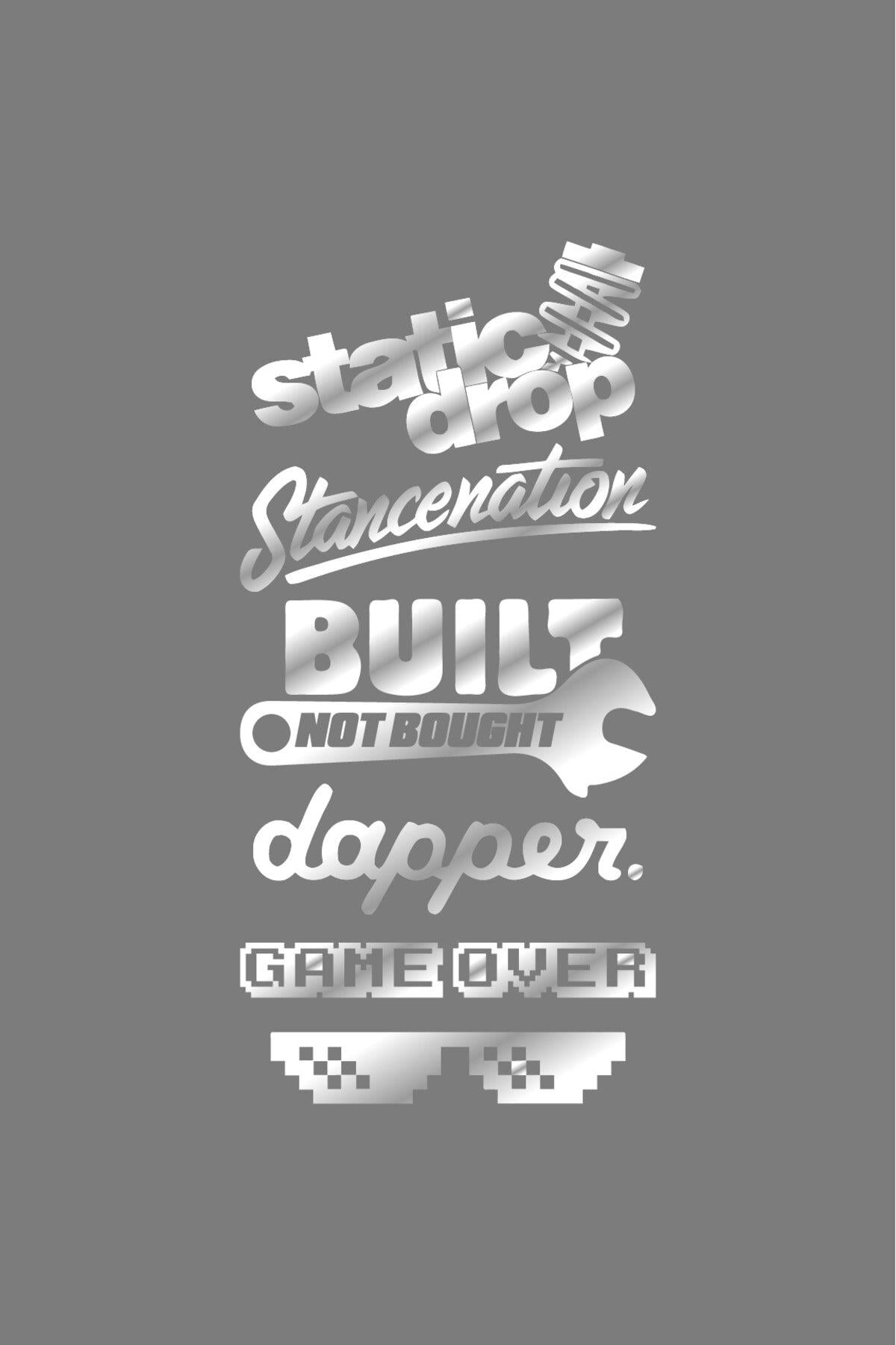 Araç Arka Cam özel yeni sticker Static Drop Coilover Set 40*20 Cm