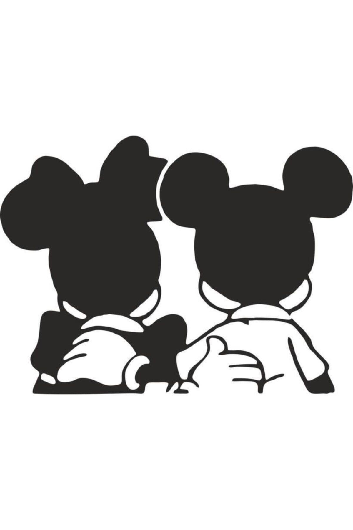 Araç Arkası Micky And Minnie özel yeni sticker 10*7 Cm