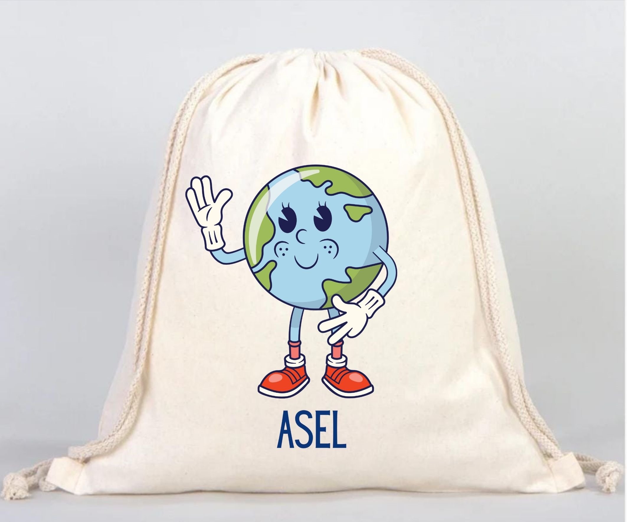 Asel Temalı Retro Dünya Karakterli Çocuk Sırt Çantası