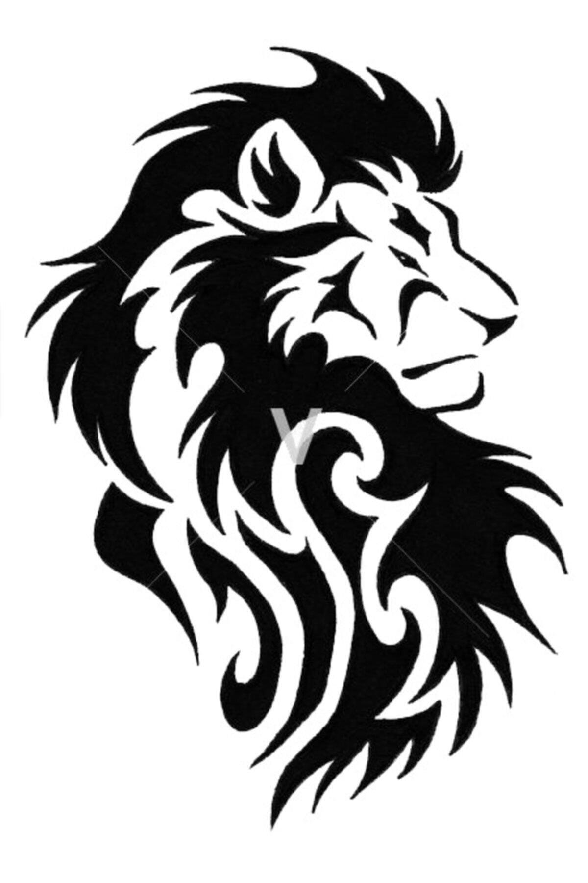 Aslan Başı Tasarım Oto Yakıt Depo Kapağı özel yeni sticker Siyah 15*10 Cm