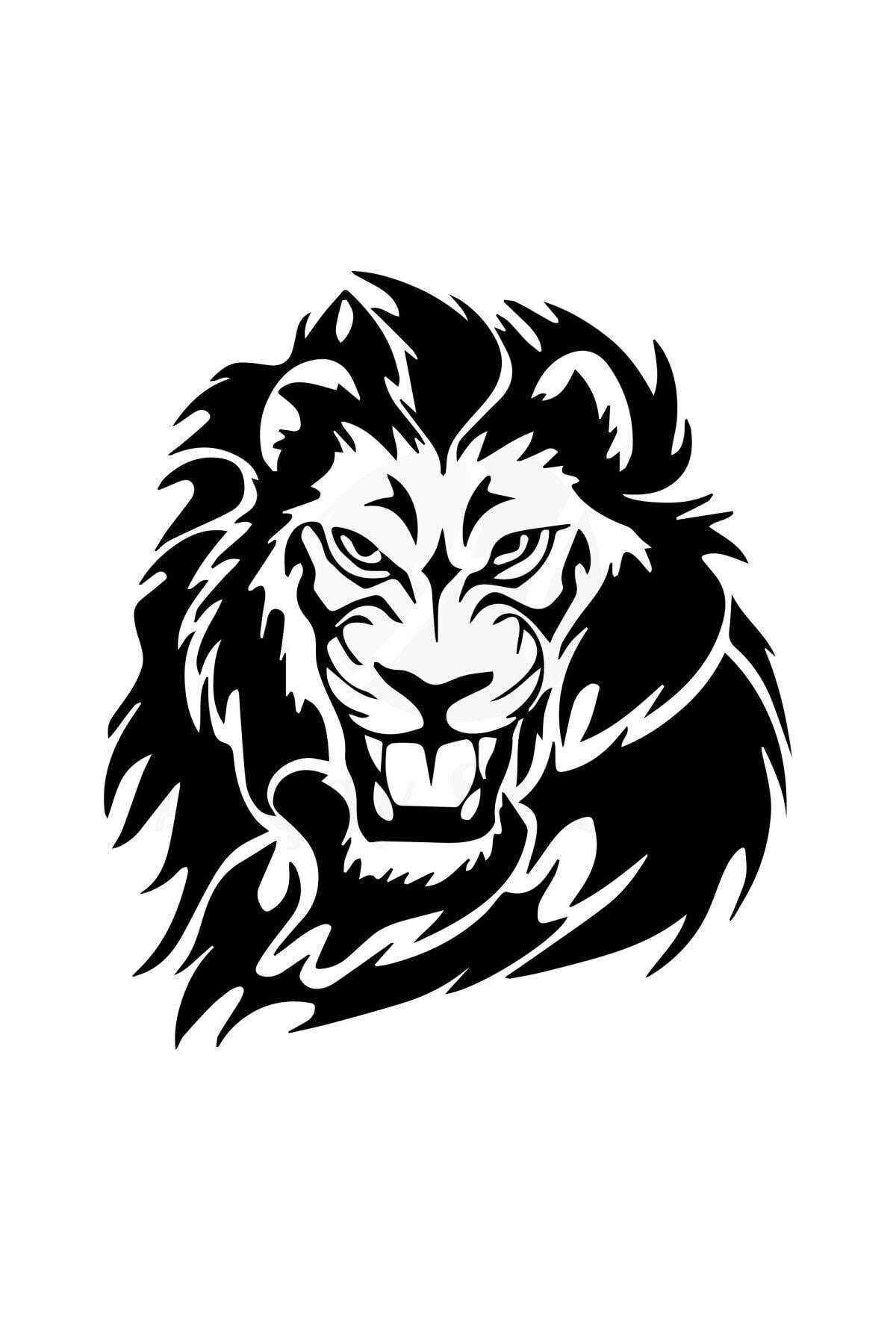 Aslan Tasarımlı Oto özel yeni sticker Siyah 20*17 Cm