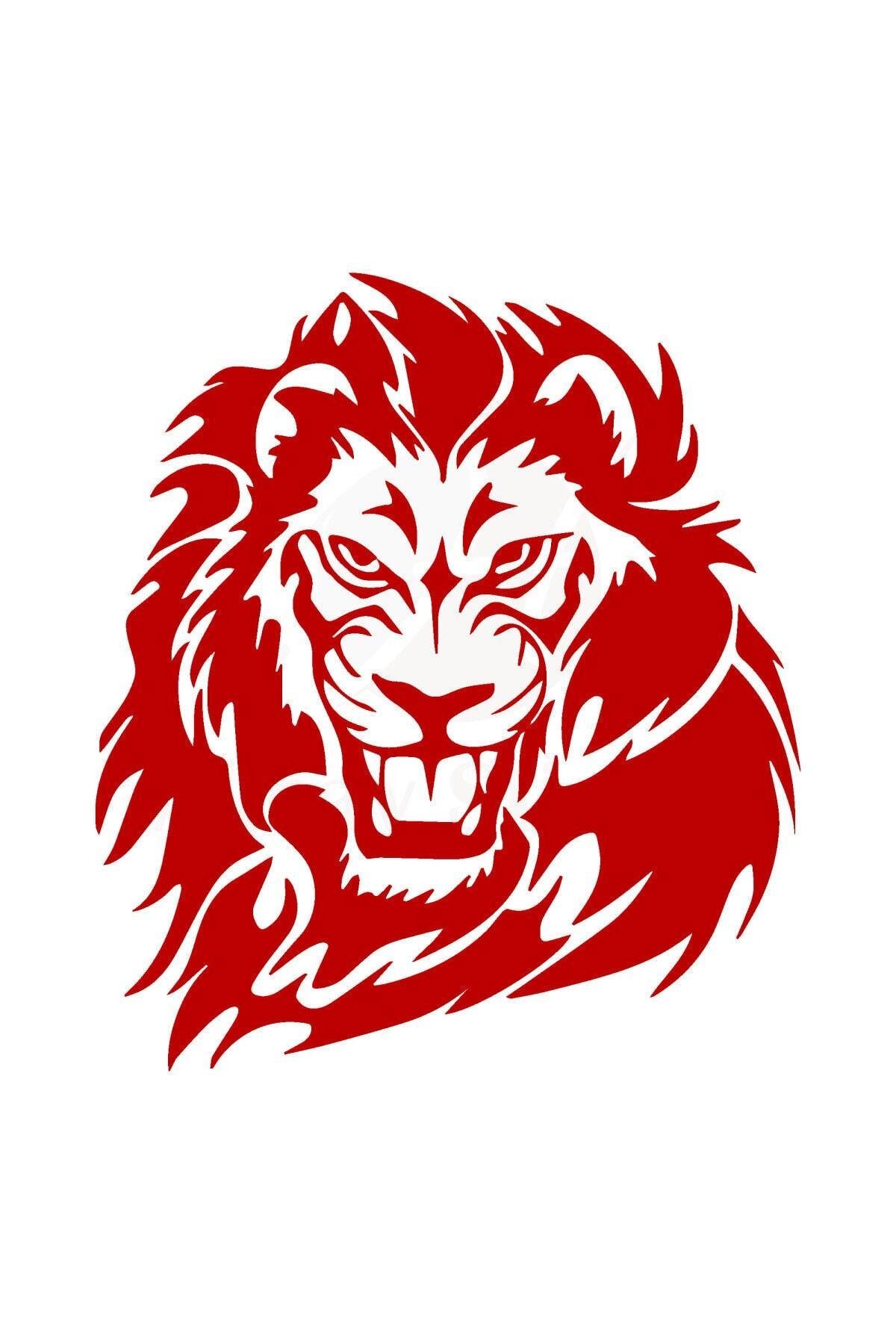 Aslan Tasarımlı Oto özel yeni sticker Kırmızı 30*25 Cm